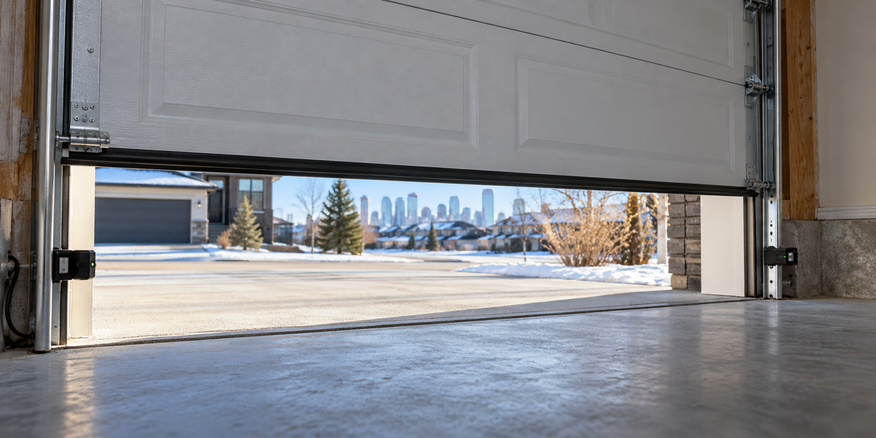 Garage door reversing before closing at a Calgary residence