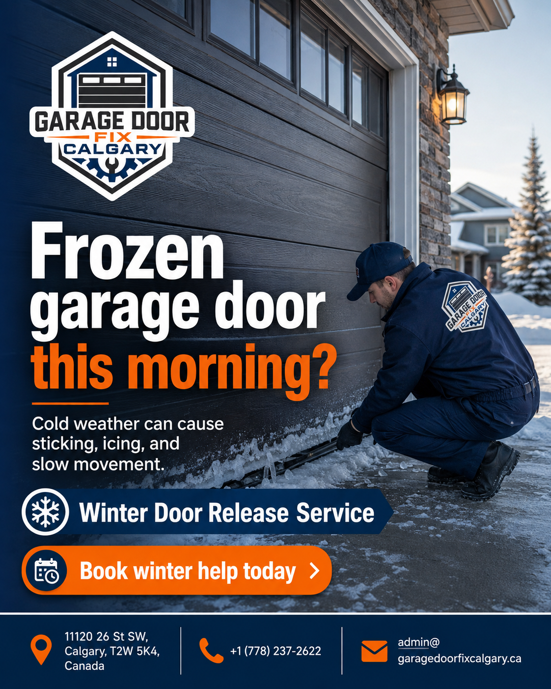 Garage Door Fix Calgary frozen garage door service in winter