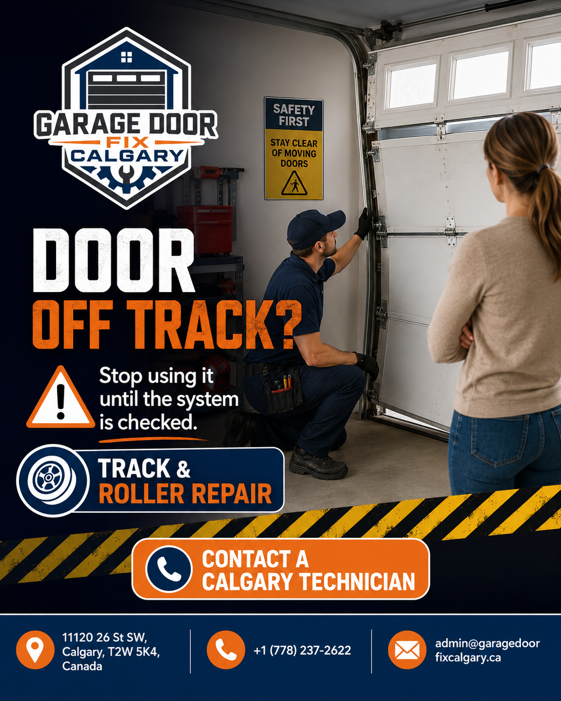 Garage Door Fix Calgary off-track roller repair inspection
