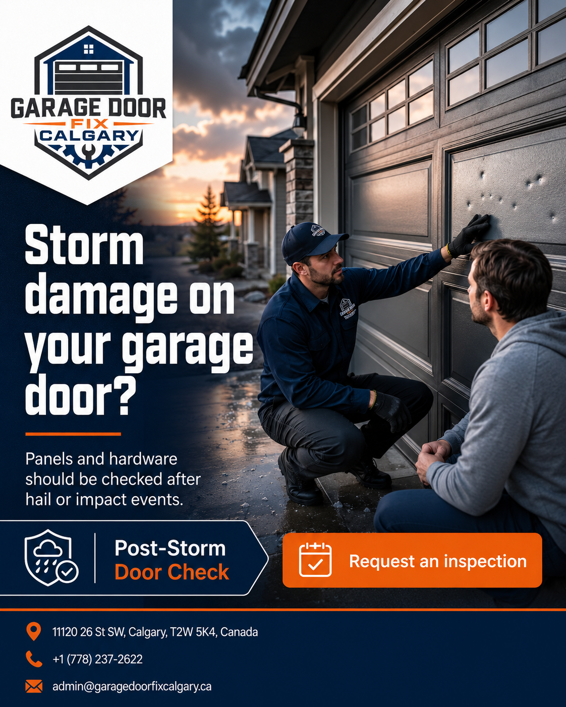 Garage Door Fix Calgary post-storm garage door inspection